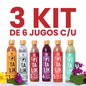 VITALIK - 3 KIT C/U CON 6 JUGOS DETOX ENZIMÁTICOS - OFERTA